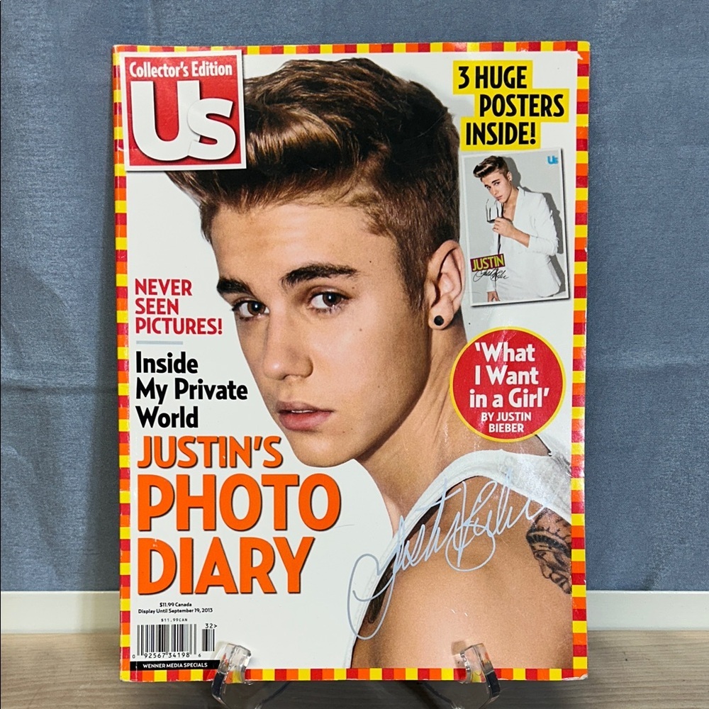 JUSTIN BIEBER COLLECTOR'S EDITION US MAGAZINE 2013 POSTERS SHIRTLESS CHANGES
